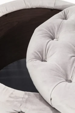 KARE Design Rahit Ja Jakkarat*Desire Round Velvet Jakkara, Rahi, Hopea