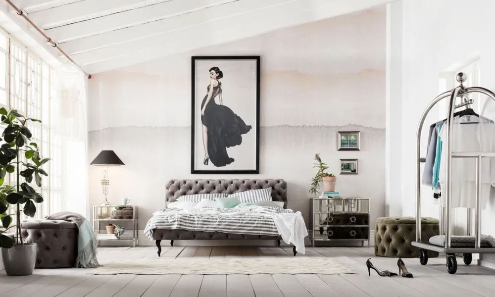 KARE Design Rahit Ja Jakkarat*Desire Round Velvet Jakkara, Rahi, Hopea