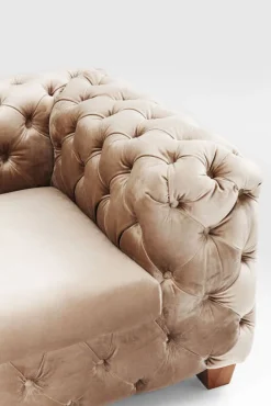 KARE Design Sohvat|Olohuone*Desire Sohva 3-istuttava, Samettia, Ecru