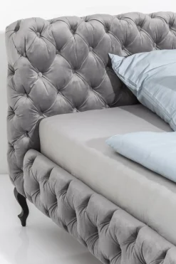 KARE Design Sängyt*Desire Velvet Sänky, Hopeanharmaa 160x200 Cm