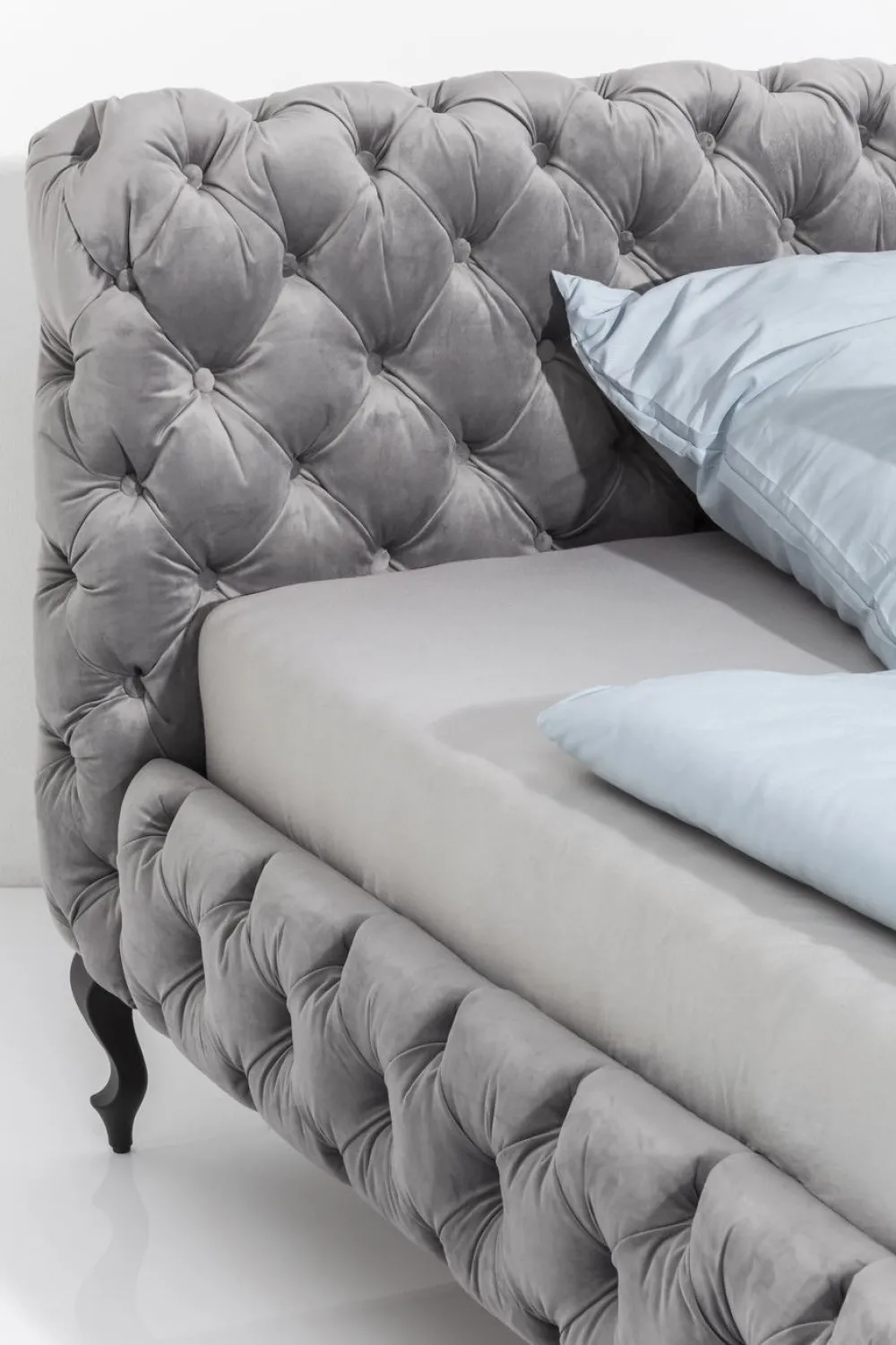 KARE Design Sängyt*Desire Velvet Sänky, Hopeanharmaa 160x200 Cm