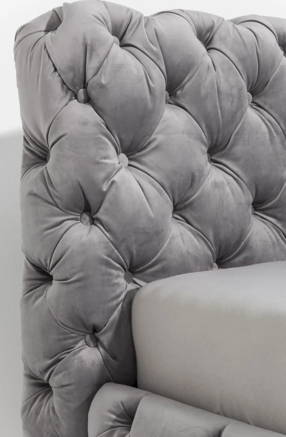 KARE Design Sängyt*Desire Velvet Sänky, Hopeanharmaa 160x200 Cm