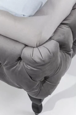 KARE Design Sängyt*Desire Velvet Sänky, Hopeanharmaa 180x200 Cm