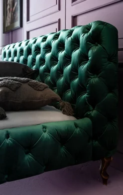 KARE Design Sängyt*Desire Velvet Sänky, Samettia, Vihreä 160x200cm