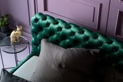 KARE Design Sängyt*Desire Velvet Sänky, Samettia, Vihreä 160x200cm