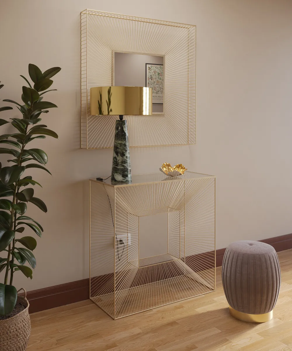 KARE Design Peilit*Dimension Gold Seinäpeili, Samppanja 91x91cm