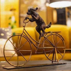 KARE Design Koriste-Esineet*Dog With Bicycle Pyöräilevä Koira Koriste-esine 44cm