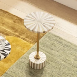 KARE Design Sohvapöydät|Olohuone*Domero Cirque Sivupöytä, Kulta-valkoinen Ø40cm