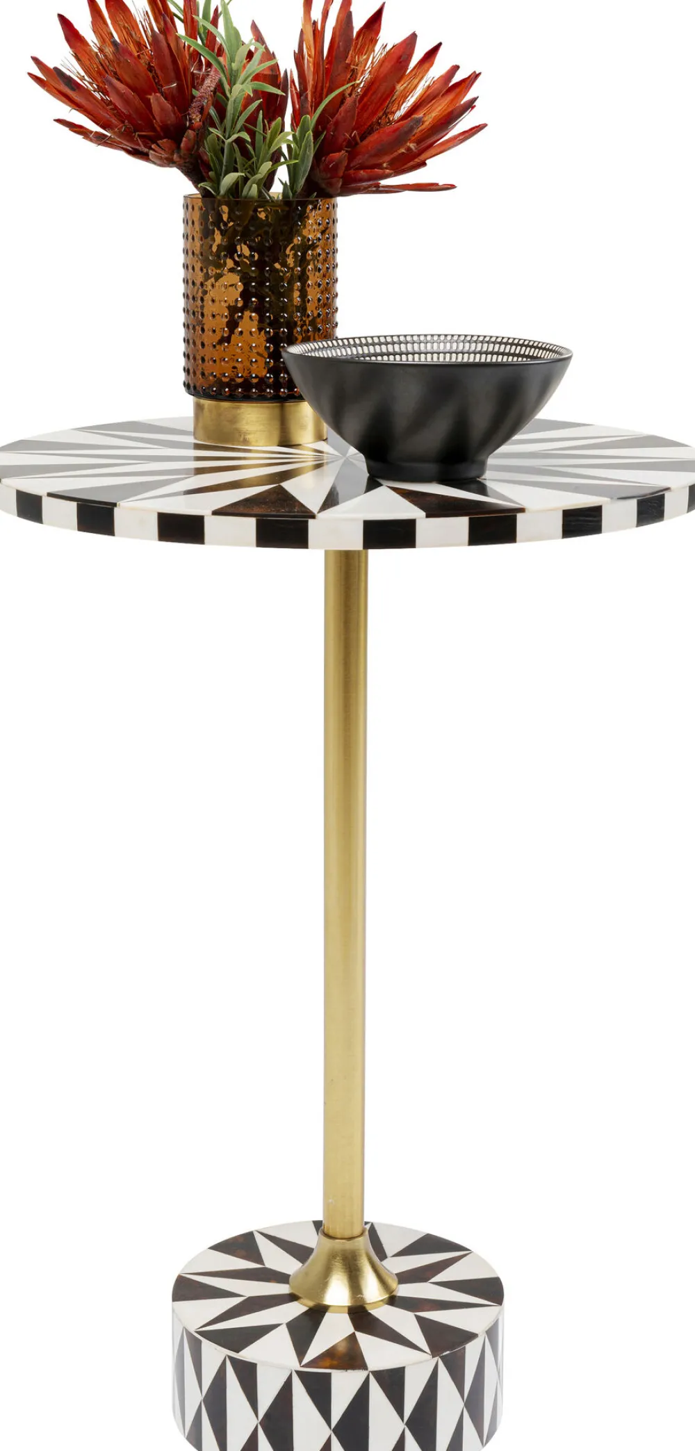 KARE Design Sohvapöydät|Olohuone*Domero Star Sivupöytä, Ruskea-valkoinen Ø40cm