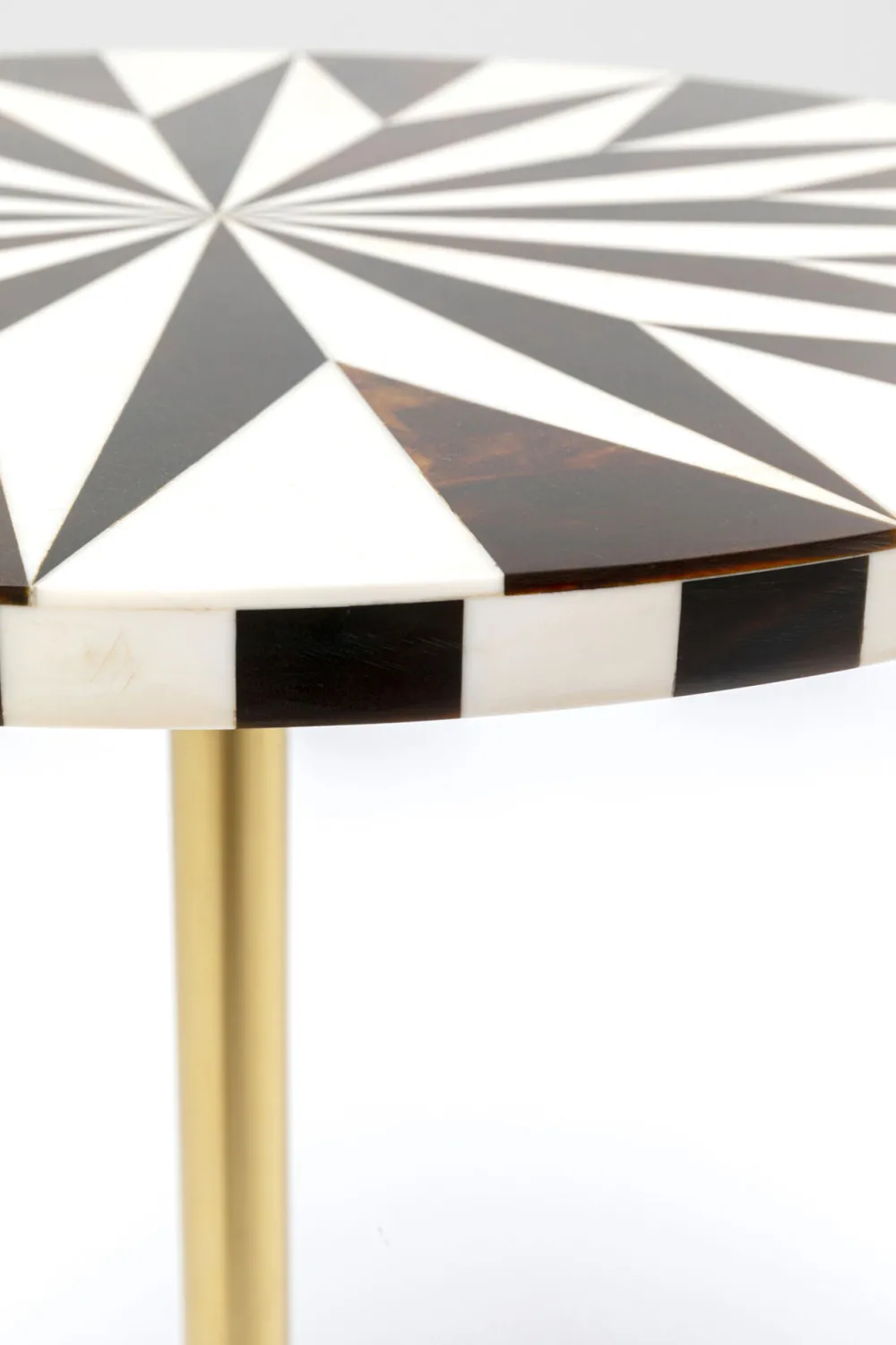 KARE Design Sohvapöydät|Olohuone*Domero Star Sivupöytä, Ruskea-valkoinen Ø40cm