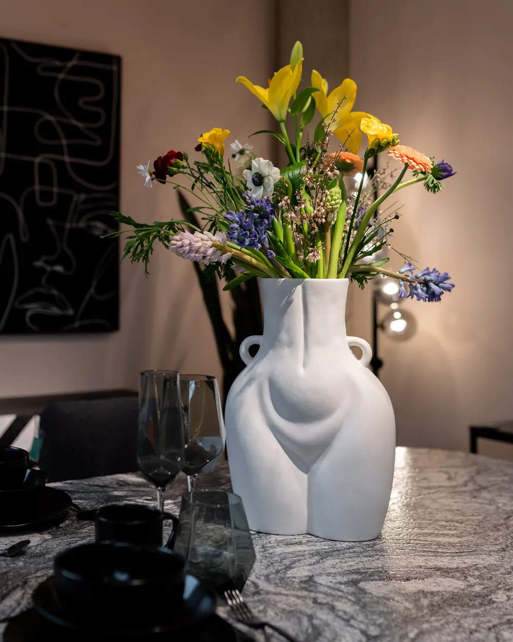 KARE Design Olohuone*Donna Maljakko, Valkoinen 40cm