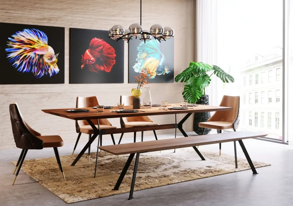 KARE Design Pöydät*Downtown Pöytä, Pähkinä 100x220cm