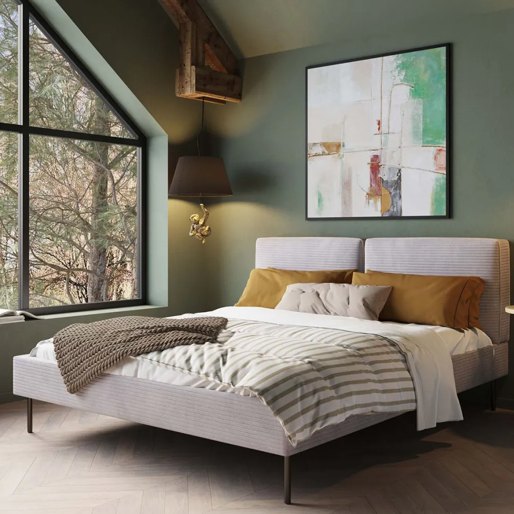 KARE Design Sängyt*East Side Sänky, Vakosamettia, Harmaa 160x200cm