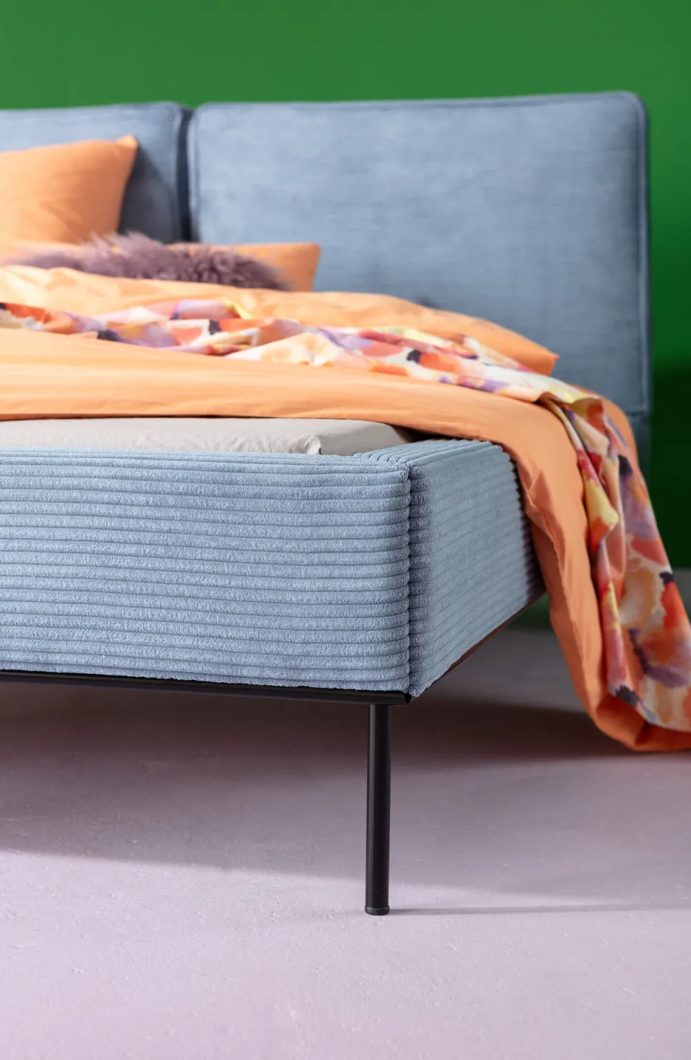 KARE Design Sängyt*East Side Sänky, Vakosamettia, Sininen 160x200cm