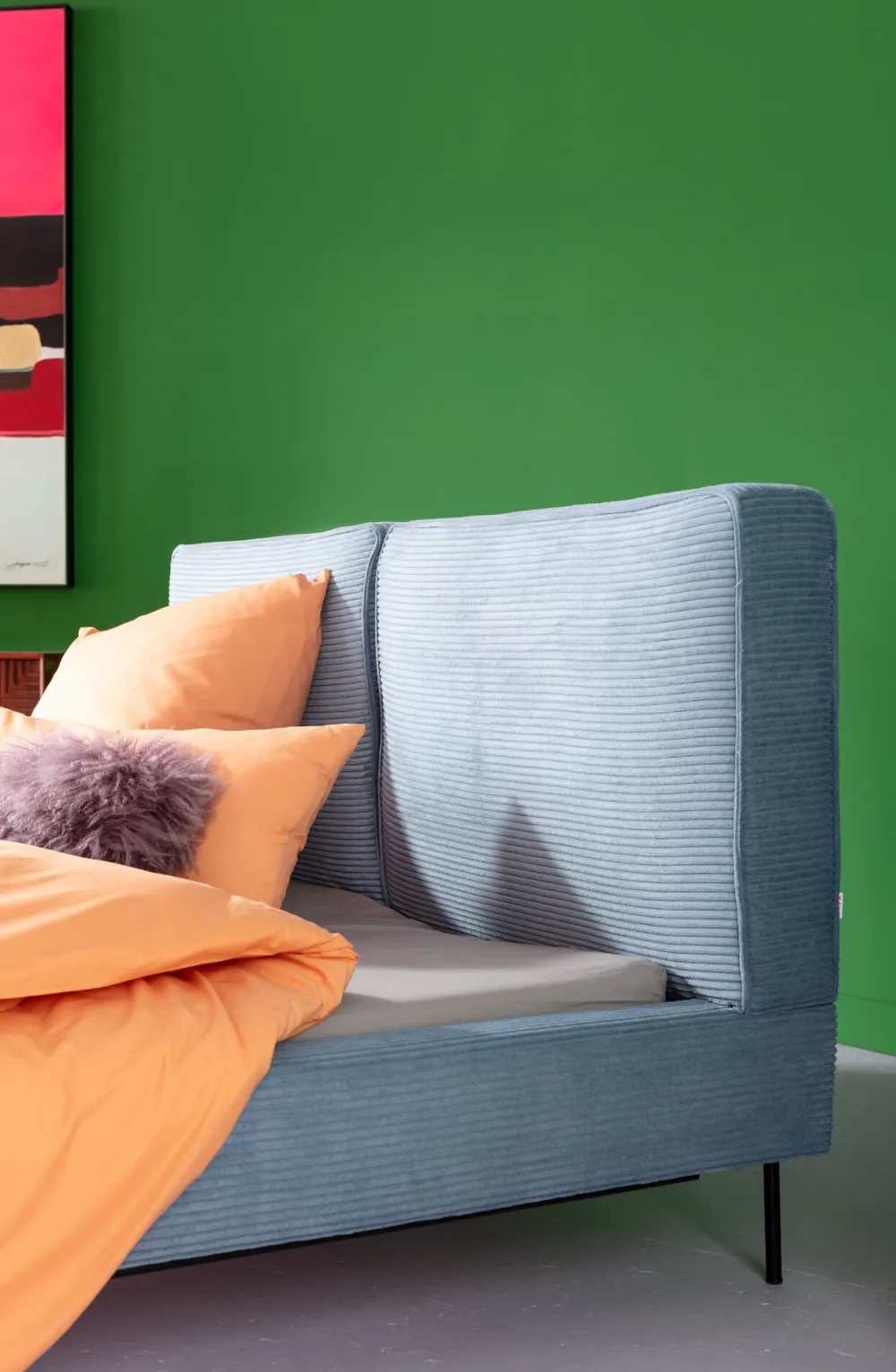 KARE Design Sängyt*East Side Sänky, Vakosamettia, Sininen 160x200cm