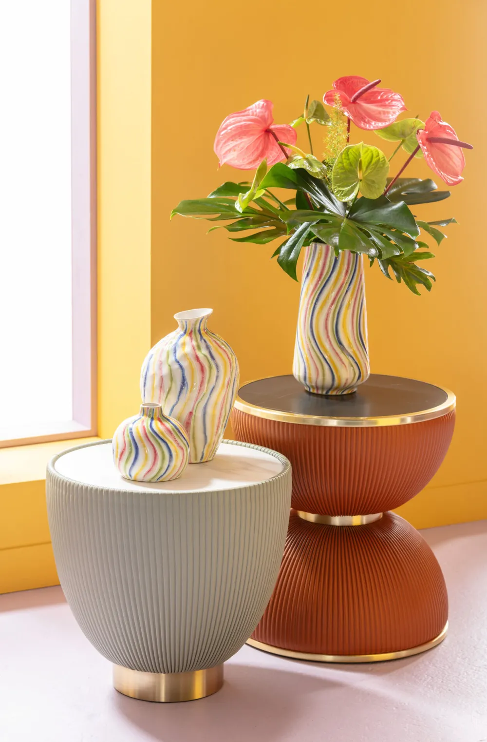 KARE Design Sohvapöydät*Endless Vegas Sivupöytä, Oranssi Ø47cm