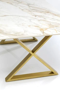 KARE Design Pöydät*Eternity Cross Pöytä, Kulta, Keraaminen Pöytälevy 180x90cm