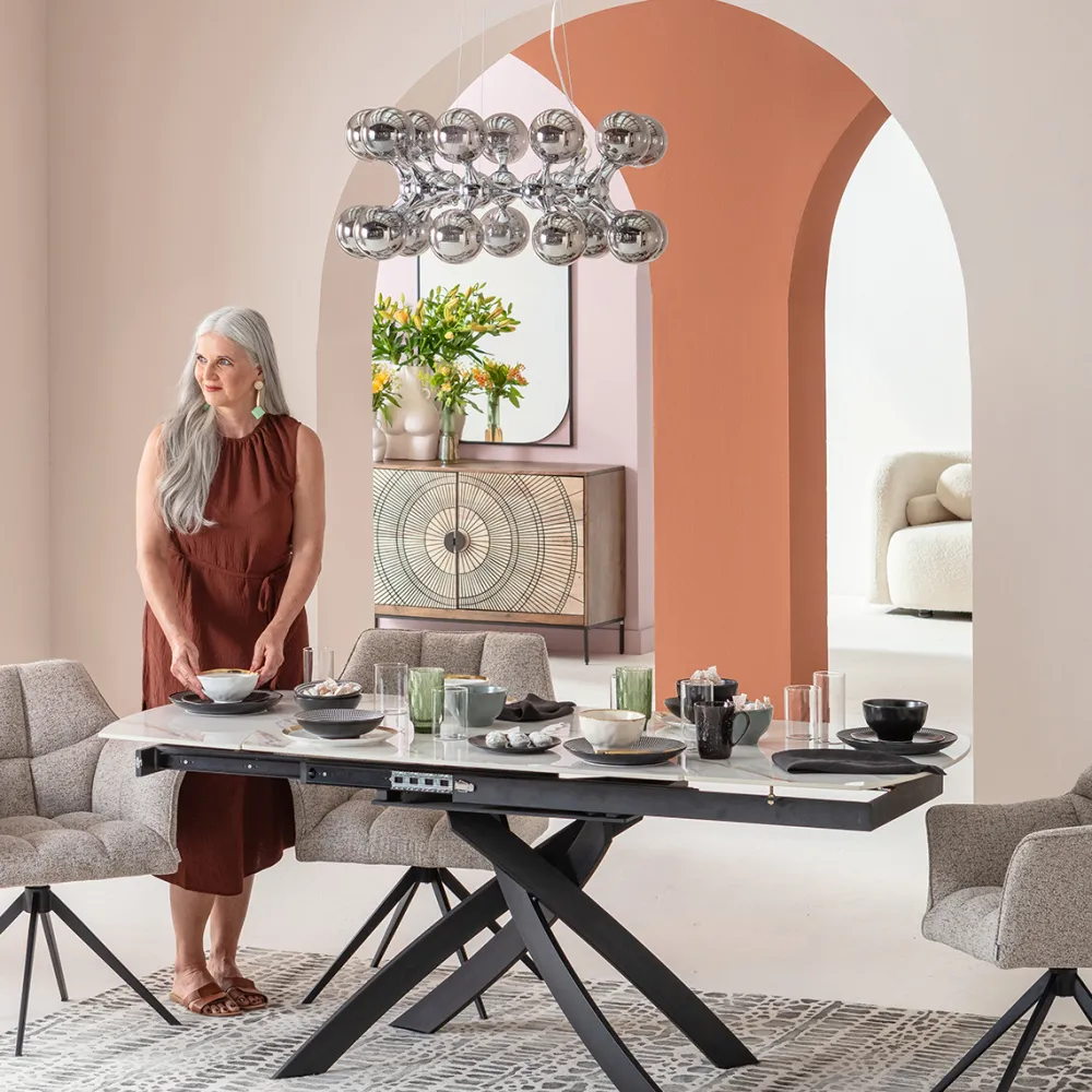 KARE Design Pöydät*Extension Table Twist Onyx 120(30+30)x90cm