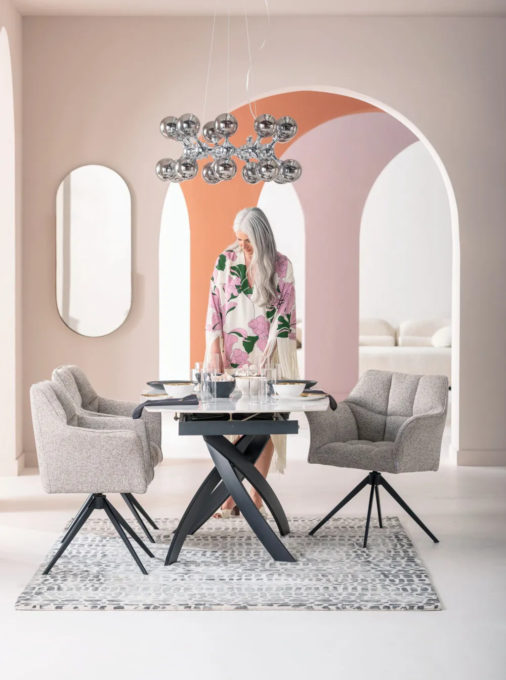 KARE Design Pöydät*Extension Table Twist Onyx 120(30+30)x90cm