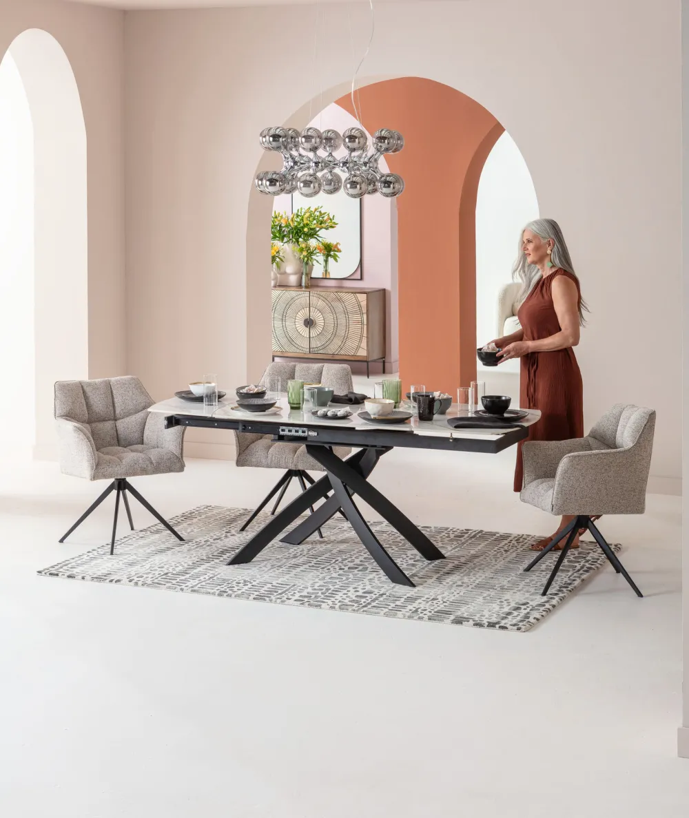 KARE Design Pöydät*Extension Table Twist Onyx 120(30+30)x90cm