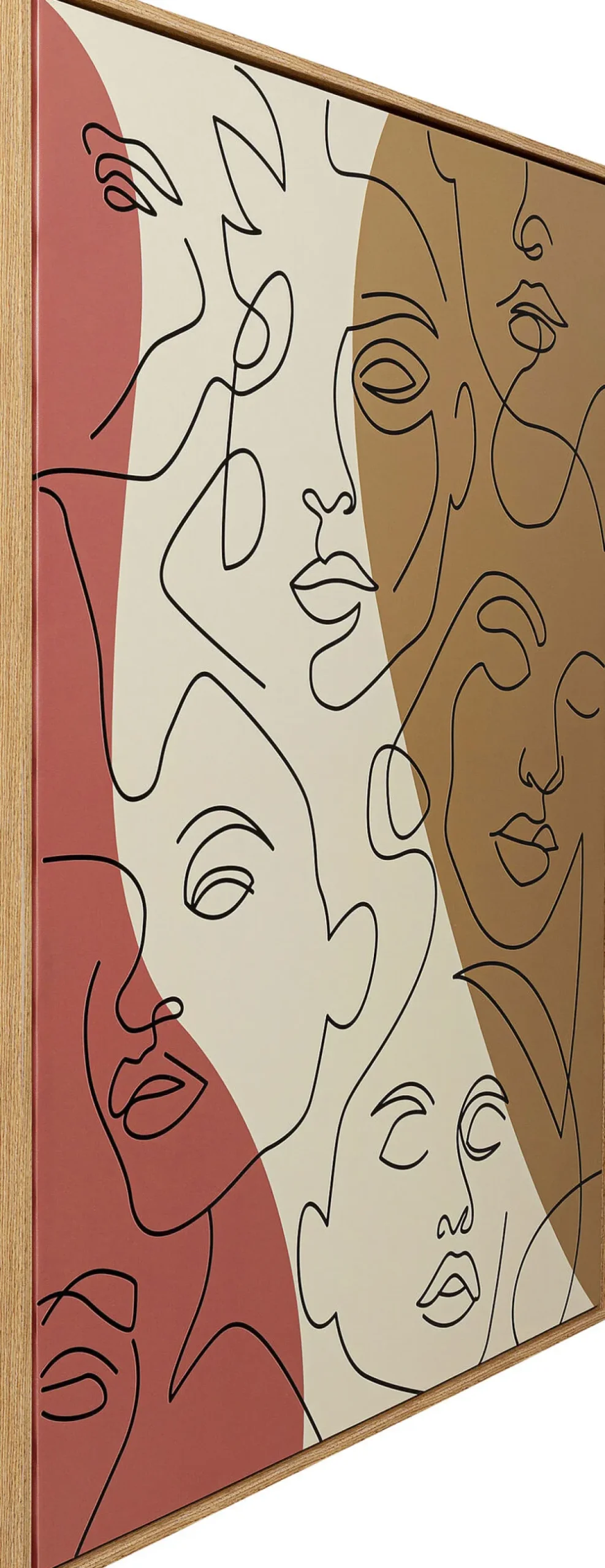 KARE Design Taulut*Faccia Arte Tri Colore Kasvot Kehystetty Taulu 90x120cm