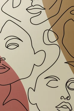 KARE Design Taulut*Faccia Arte Tri Colore Kasvot Kehystetty Taulu 90x120cm