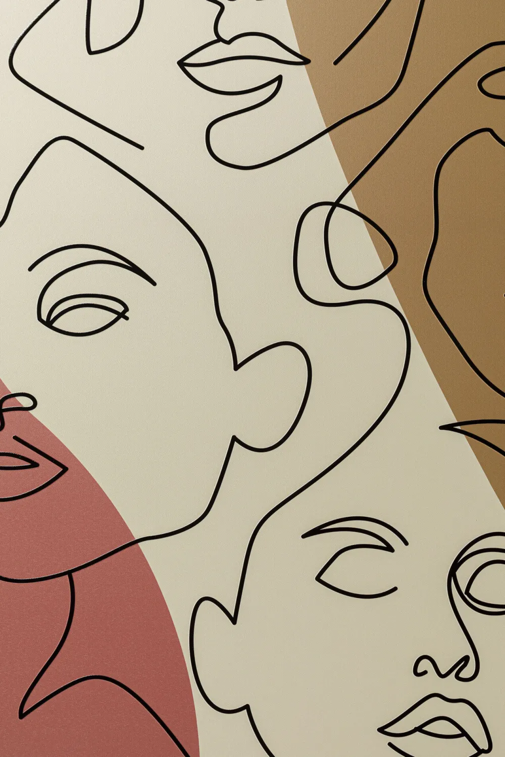 KARE Design Taulut*Faccia Arte Tri Colore Kasvot Kehystetty Taulu 90x120cm