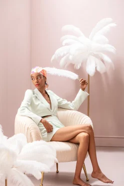 KARE Design Pöytävalaisimet*Feather Palm Pöytävalaisin Valkoinen 60cm