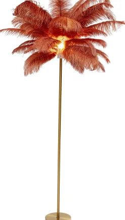 KARE Design Lattiavalaisimet*Feather Palm, Sulat Lattiavalaisin, Ruosteenpunainen, 165cm