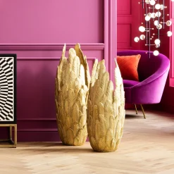 KARE Design Maljakot*Feathers Maljakko, Kulta 91cm