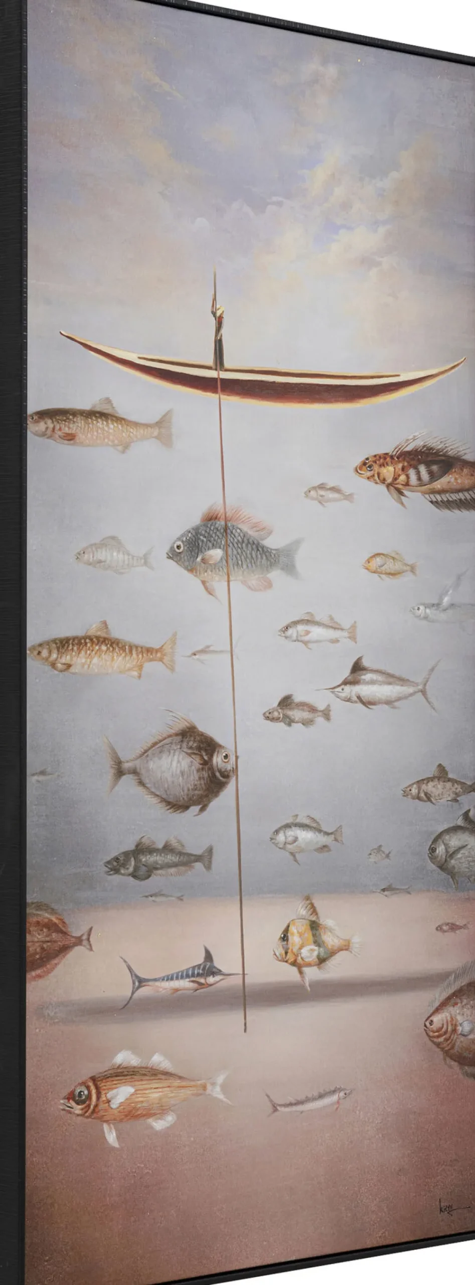 KARE Design Taulut*Fisherman Boat Kalastaja Kehystetty Taulu 60x120cm