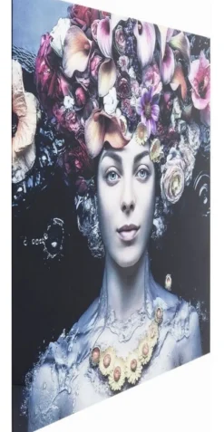 KARE Design Taulut*Flower Art Lady Lasitaulu 80x80cm