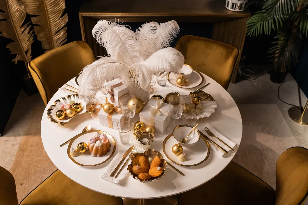 KARE Design Kulhot*Flower Bloom Deco Kulho, Kerma/kulta Ø25cm