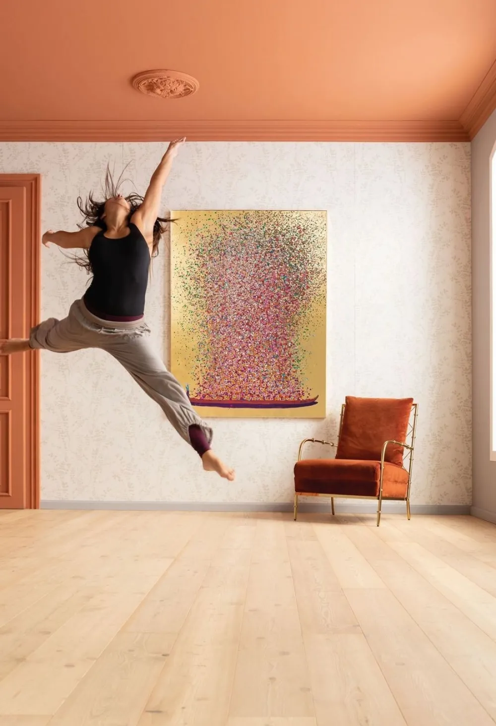 KARE Design Olohuone*Flower Boat Taulu Kulta/pinkki 120x160cm