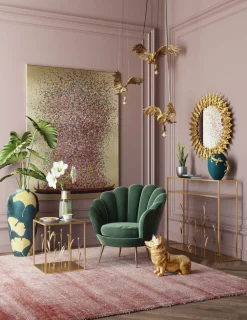 KARE Design Olohuone*Flower Boat Taulu Kulta/pinkki 120x160cm