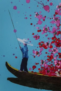 KARE Design Taulut*Flower Boat Taulu Sininen/pinkki 120x160cm