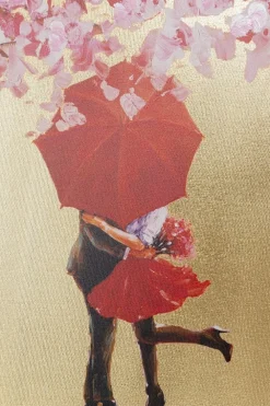 KARE Design Taulut*Flower Couple Taulu, Kulta-pinkki 80x100cm