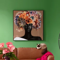 KARE Design Taulut*Flower Hair Kukka Hiukset 120x120cm