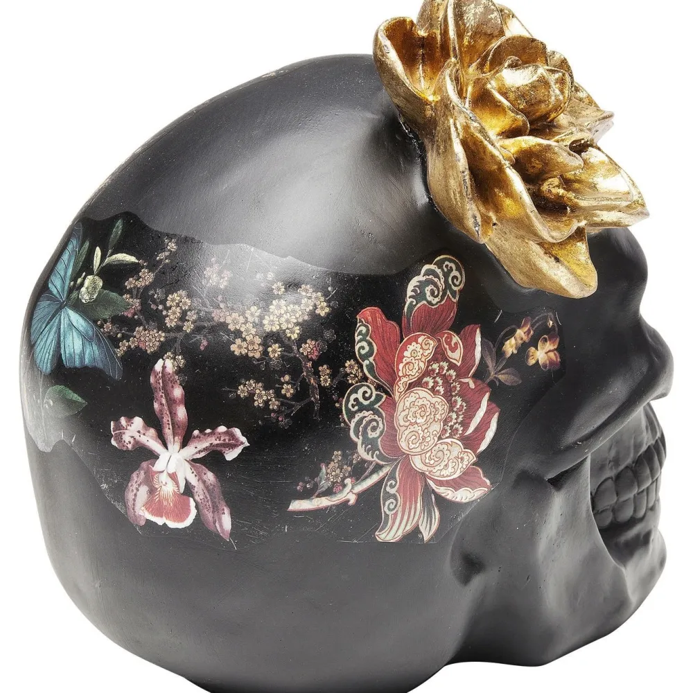 KARE Design Koriste-Esineet*Flower Skull Pääkallo Koriste-esine 22cm