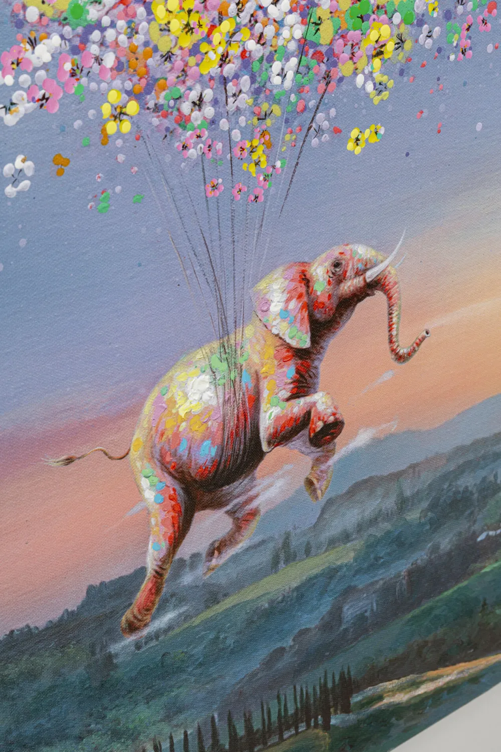 KARE Design Taulut|Olohuone*Flying Elephant At Night, Elefantti Canvas Taulu, 120x160cm