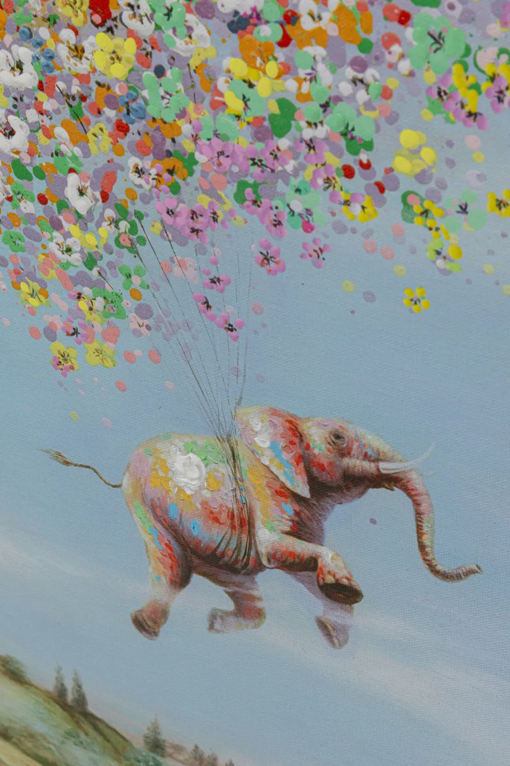 KARE Design Taulut|Olohuone*Flying Elephant In Day, Elefantti Canvas Taulu, 120x160cm