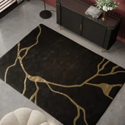 KARE Design Matot*Fulmine Black Matto Lehmännahkaa Musta170x240cm