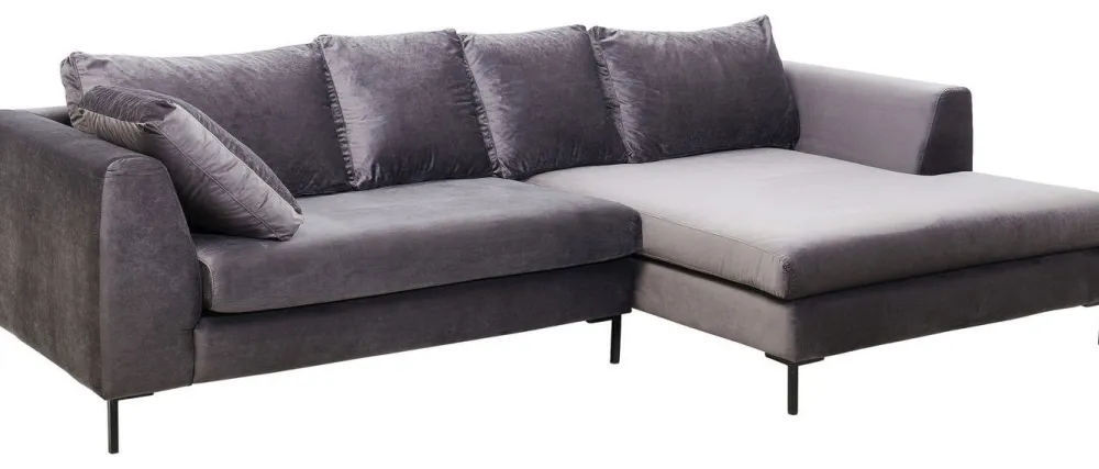 KARE Design Kulmasohvat*Gianni Velvet Kulmasohva - Harmaa, Musta, Oikea