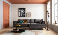 KARE Design Kulmasohvat*Gianni Velvet Kulmasohva - Harmaa, Musta, Oikea