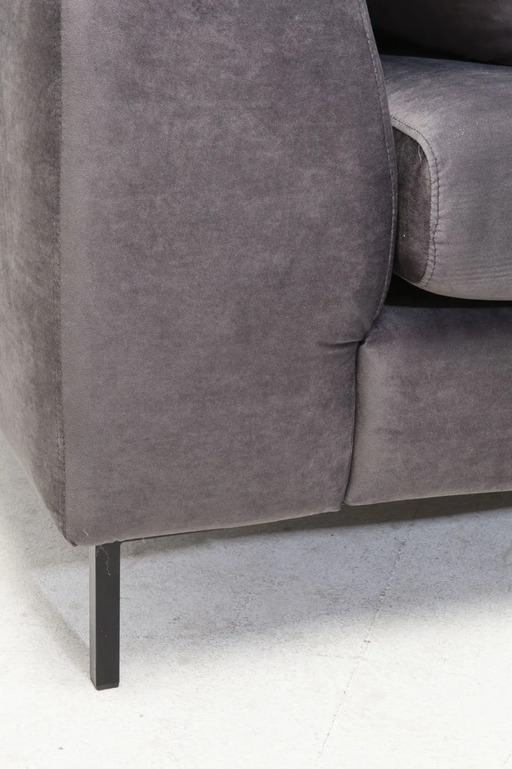 KARE Design Kulmasohvat*Gianni Velvet Kulmasohva - Harmaa, Musta, Oikea