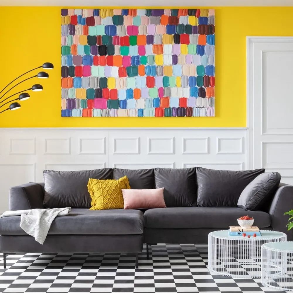 KARE Design Kulmasohvat*Gianni Velvet Kulmasohva - Harmaa, Musta, Vasen