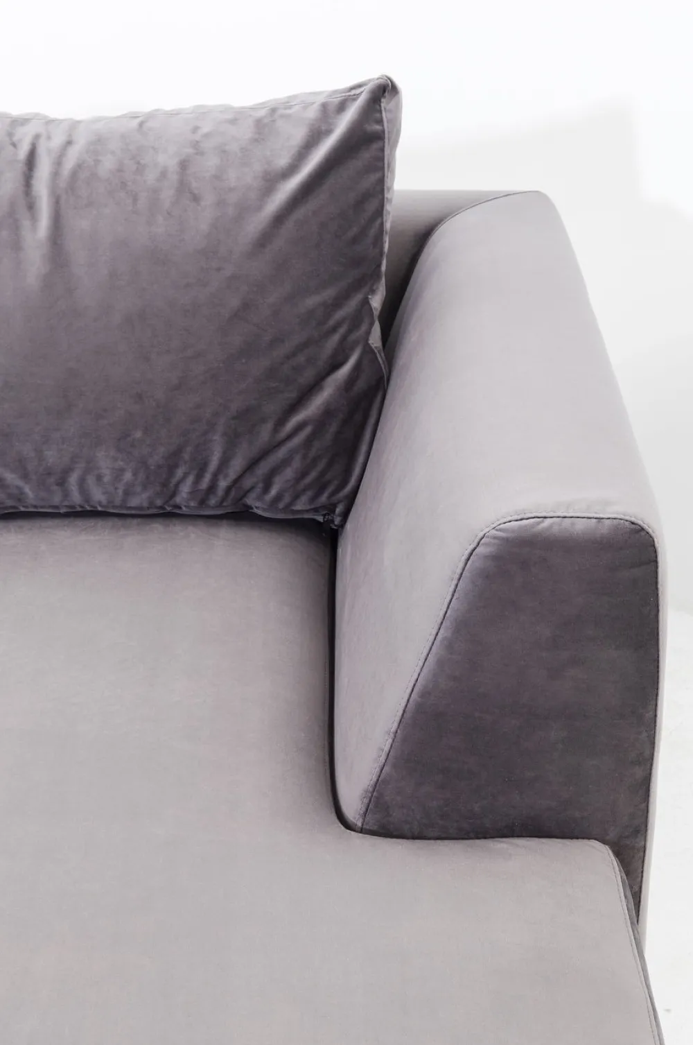 KARE Design Kulmasohvat*Gianni Velvet Kulmasohva - Harmaa, Musta, Vasen