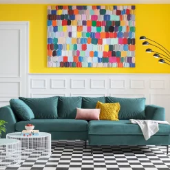 KARE Design Olohuone|Kulmasohvat*Gianni Velvet Kulmasohva - Tummanvihreä, Musta, Oikea