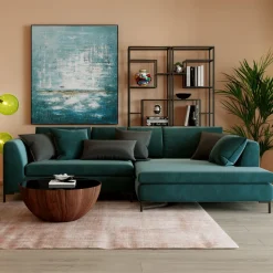 KARE Design Kulmasohvat*Gianni Velvet Kulmasohva - Tummanvihreä/musta, Vasen