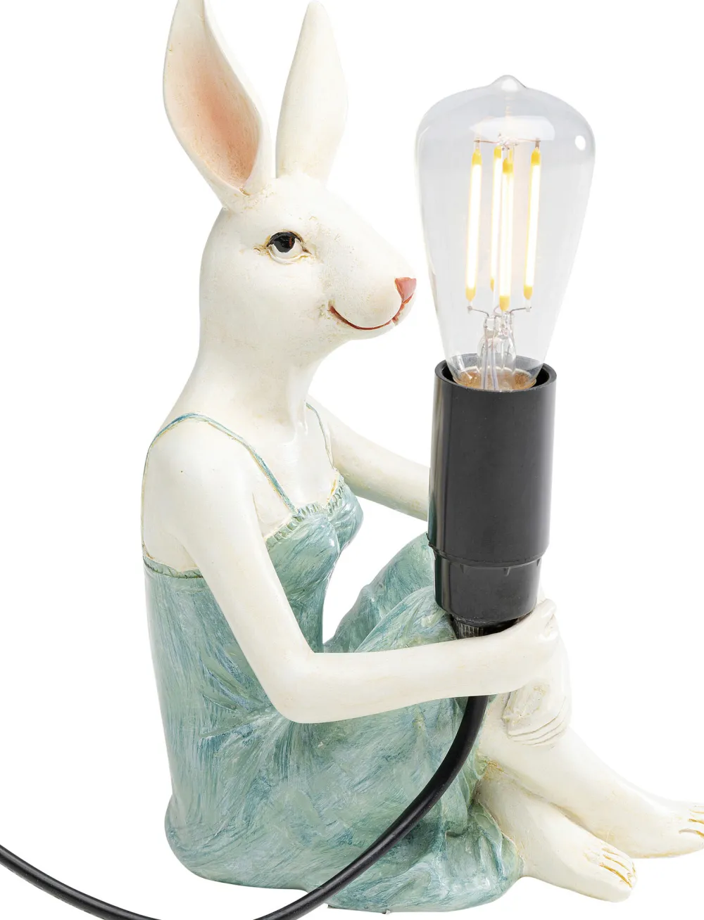 KARE Design Pöytävalaisimet*Girl Rabbit Tyttö Kani, Pupu Pöytävalaisin 21cm